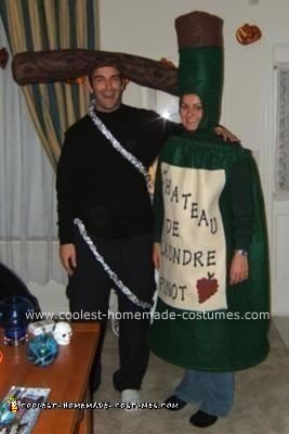 Homemade Wine Bottle and Cork Screw Couple Costume