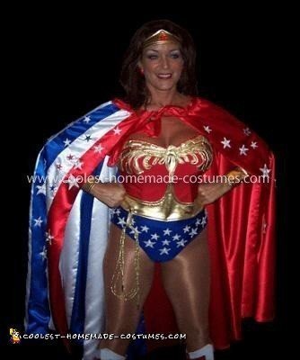 Homemade Wonder Woman Swim Costume