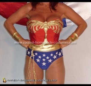 Homemade Wonder Woman Swim Costume