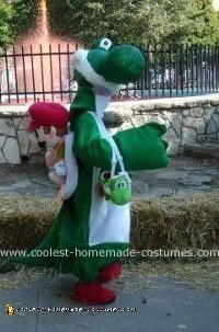 Homemade Yoshi Costume from Mario Brothers