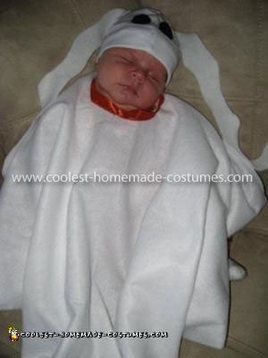 Homemade Zero the Ghost Dog Baby Costume