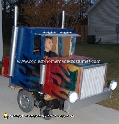 Gavins Optimus Prime Wheelchair Costume 34