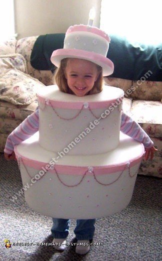 Birthday Cake-Shaped Homemade Halloween Costume