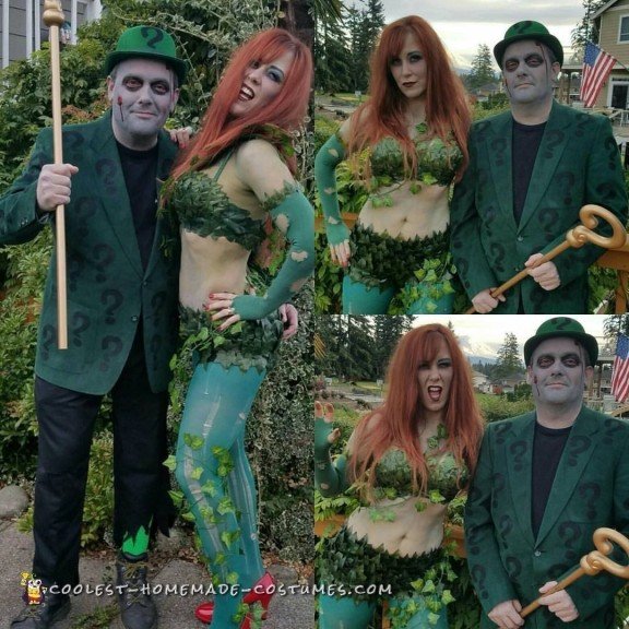 Super Realistic Zombie Poison Ivy and Zombie Riddler Costumes