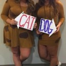 Cool Homemade CatDog Costume for College Roommates