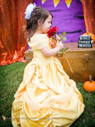 Stunning DIY Toddler Disney Halloween costume: The Yellow Belle