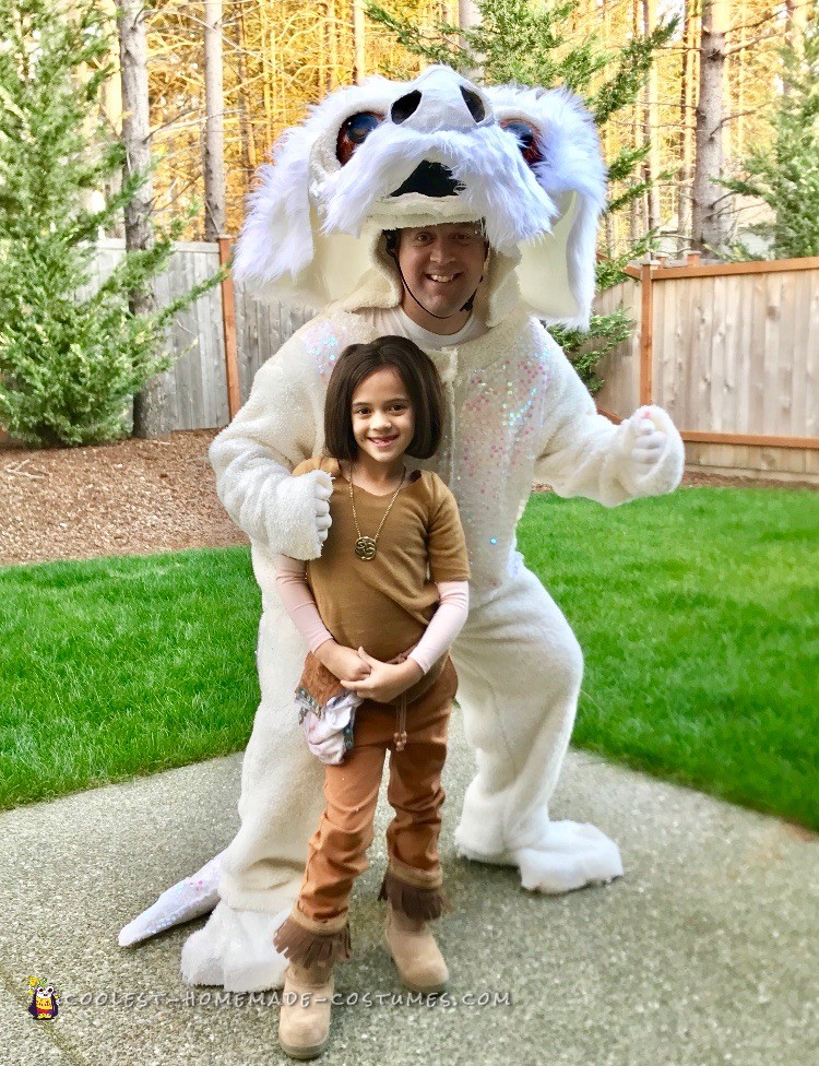 Cool Homemade Dad and Daughter Costume - Atreyu and Falkor from Nevereding Story