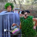 Cool Chia Head and Chia Pet Costume for a Couple