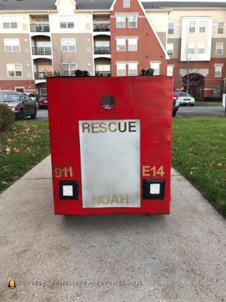 Noah's Fire Truck Costume for a Wheelchair