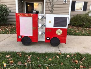 Noah's Fire Truck Costume for a Wheelchair