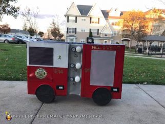 Noah's Fire Truck Costume for a Wheelchair