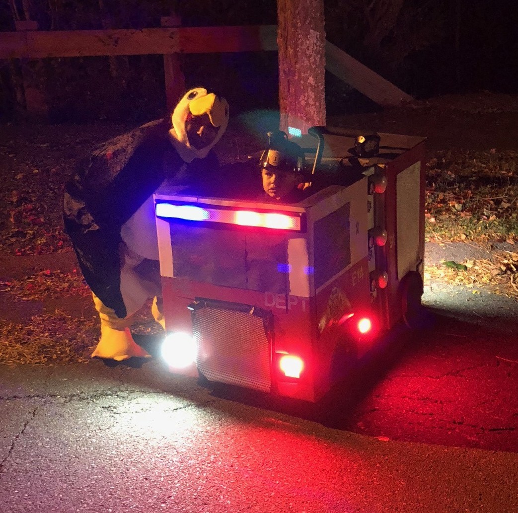 Noah's Fire Truck Costume for a Wheelchair