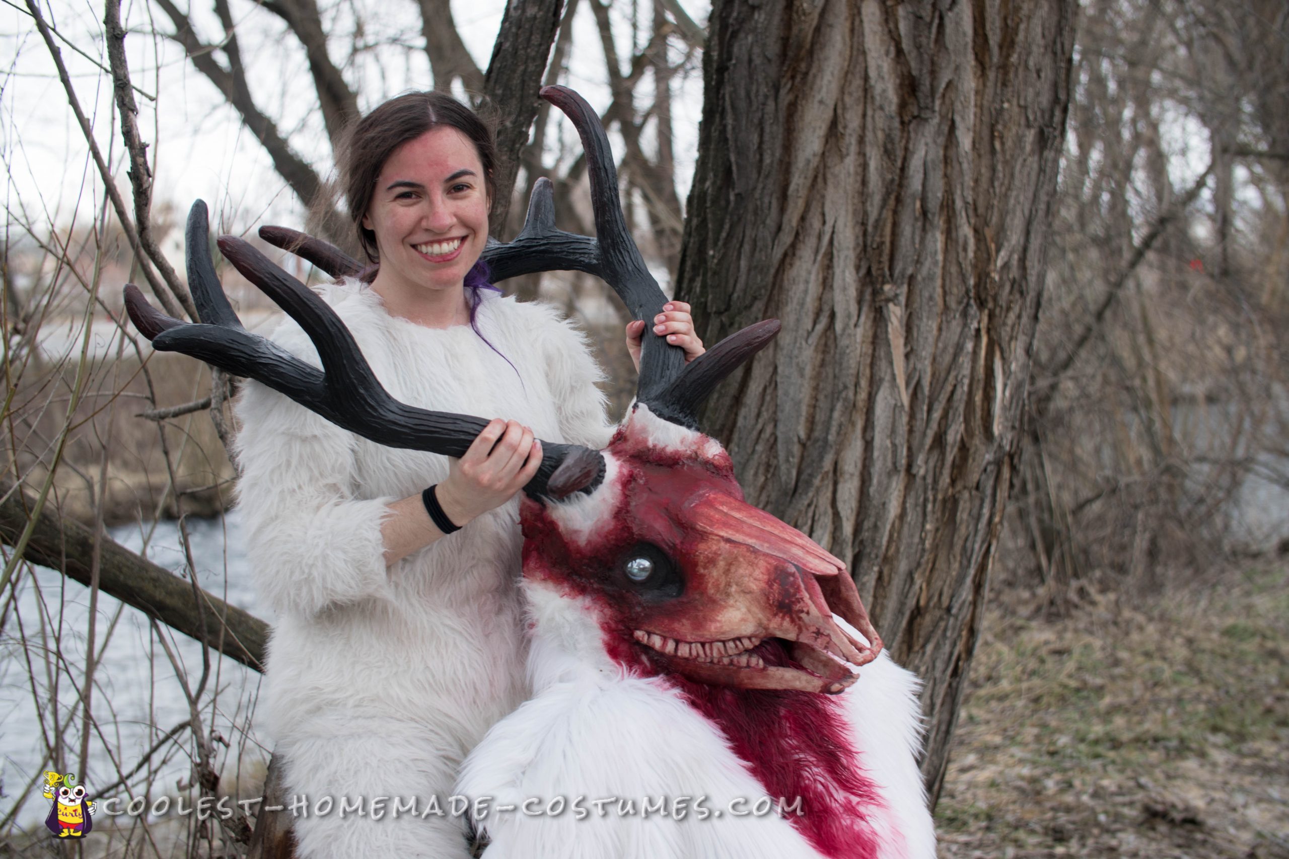 Spooky Homemade Costume - White Wendigo Forest Spirit