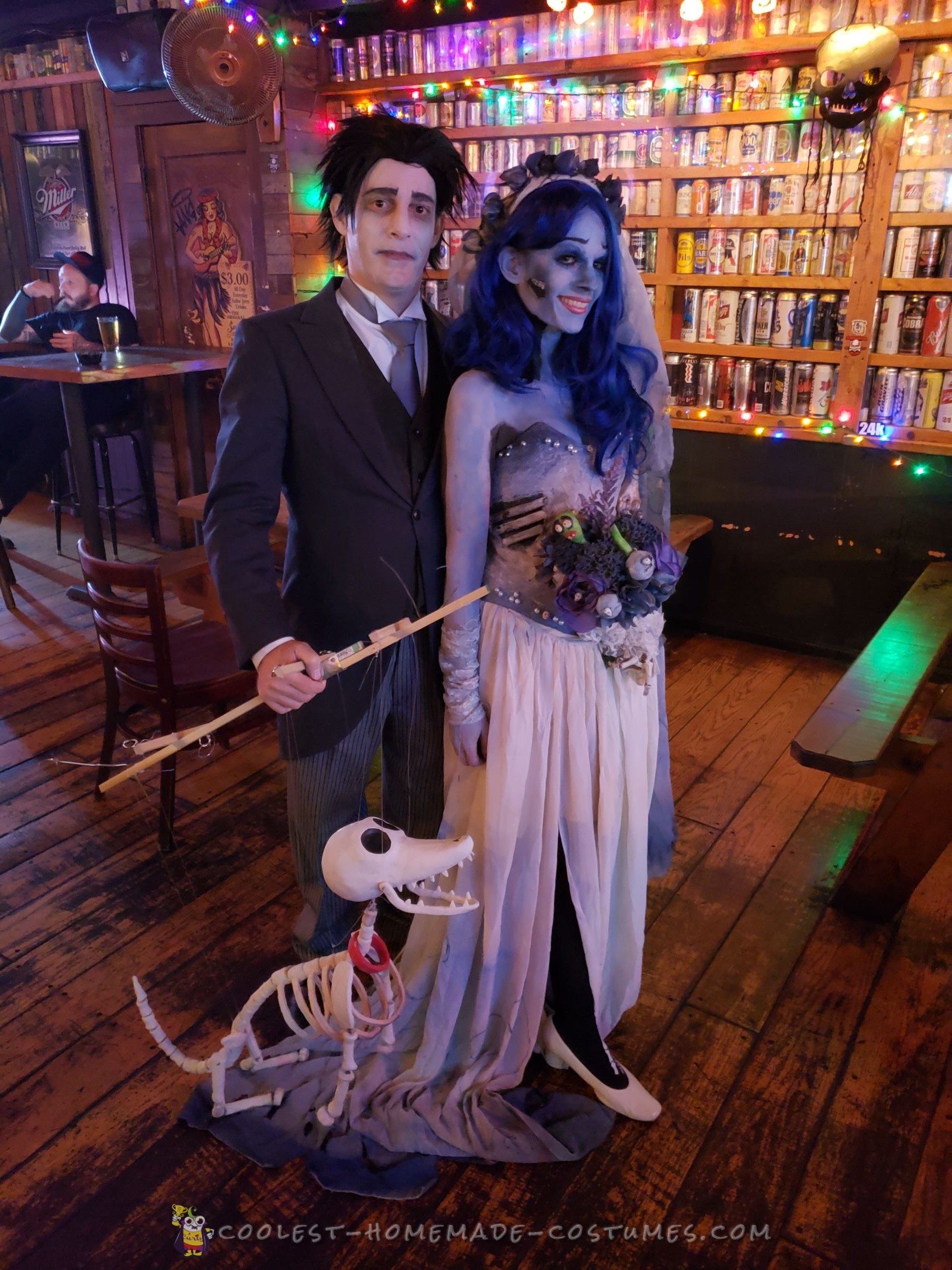 Corpse Bride and Scraps the skeleton dog