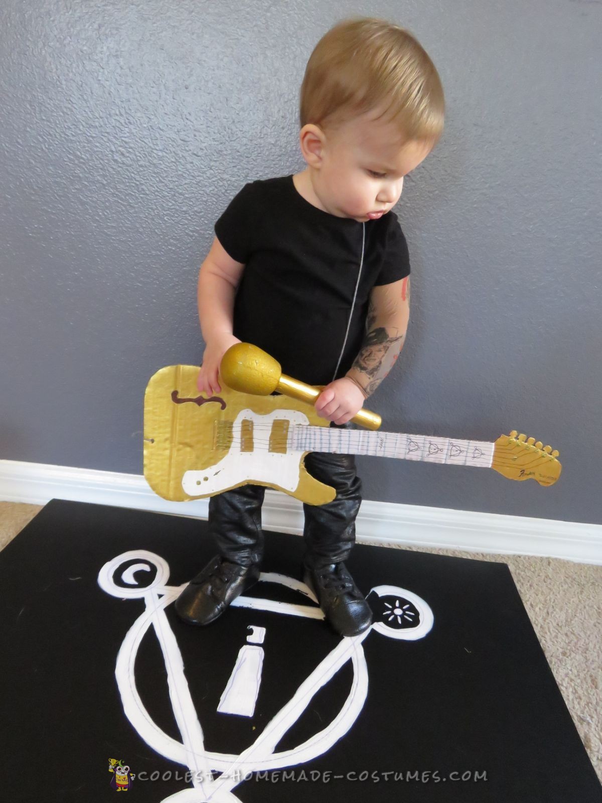 Tour ready 10-month old miniature frontman, Brendon Urie, from Panic! at the Disco