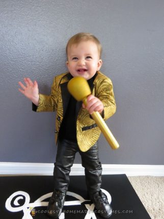 Tour ready 10-month old miniature frontman, Brendon Urie, from Panic! at the Disco