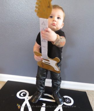 Tour ready 10-month old miniature frontman, Brendon Urie, from Panic! at the Disco