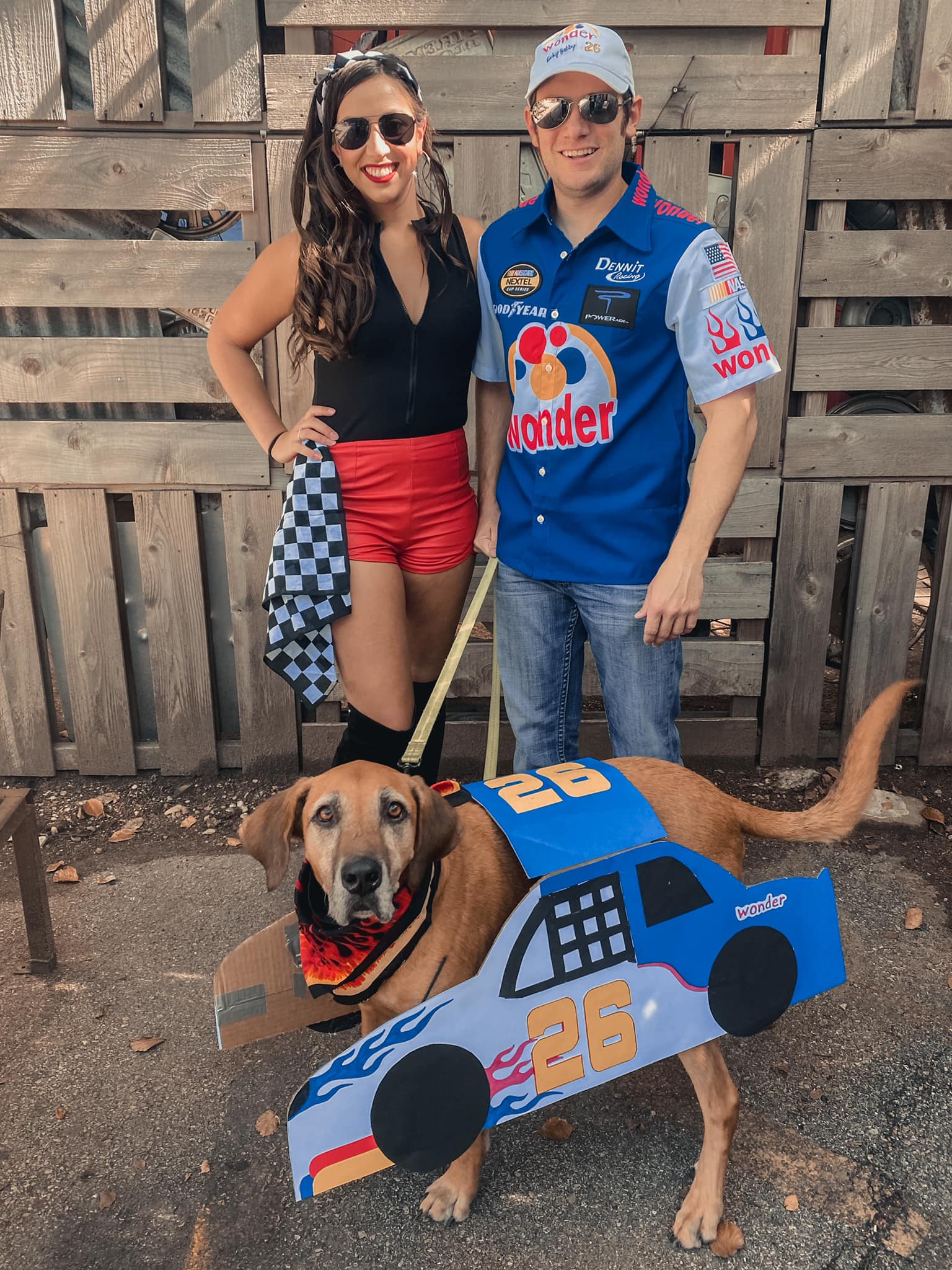 Nascar Couple + Dog Costume