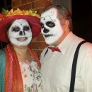 Colourful Day of the Dead Inspired Couples Halloween Costumes