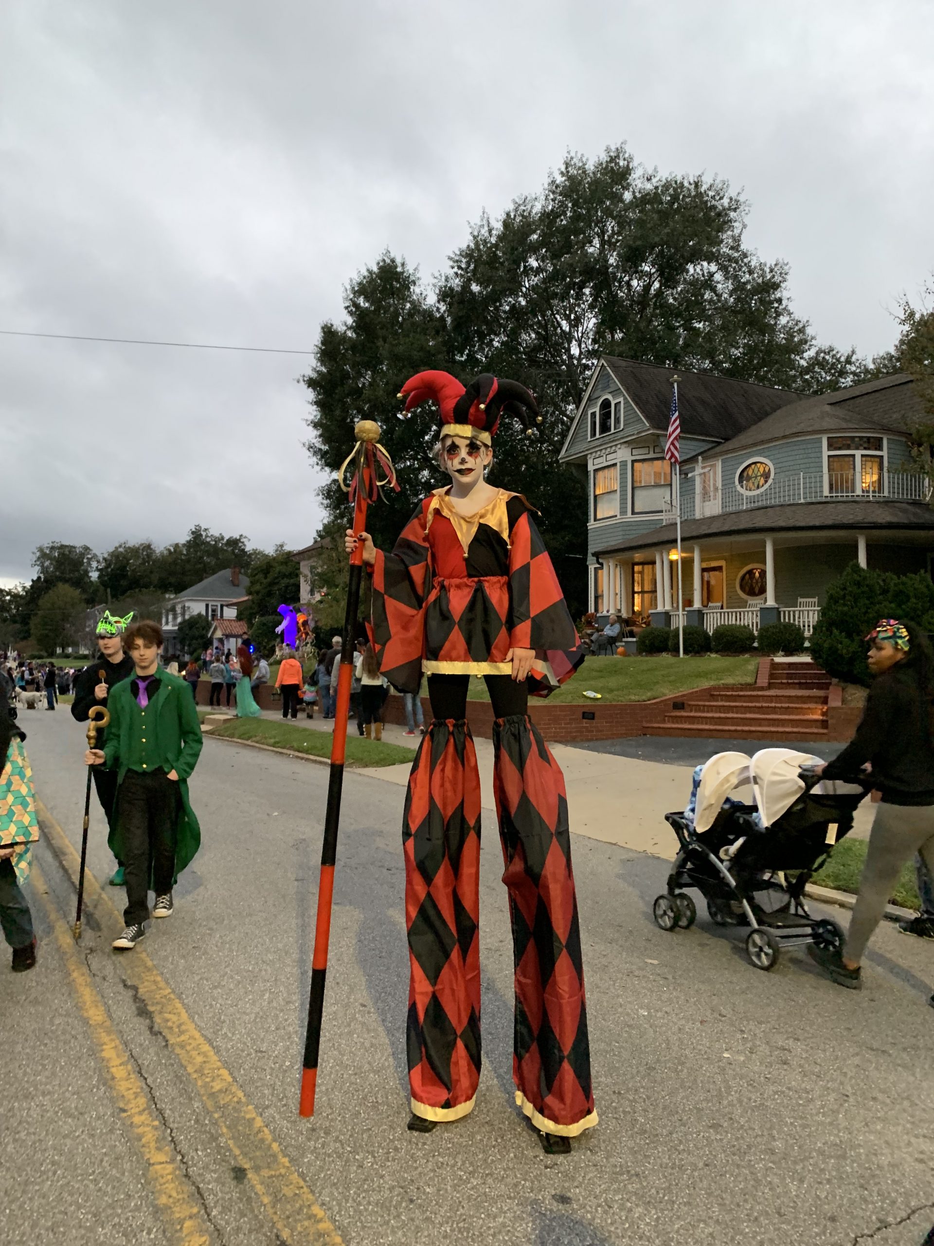 Jenny the Jester Costume - 12 year old on stilts