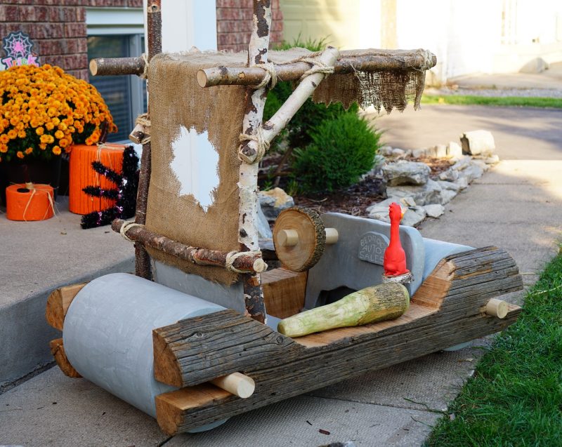 Coolest Flintstones Family Halloween Costume with Hand Built Car!