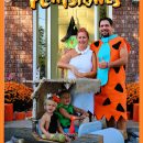 Coolest Flintstones Family Halloween Costume with Hand Built Car!