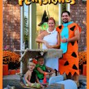 Flintstones Family Halloween Costume with Hand Built Car!