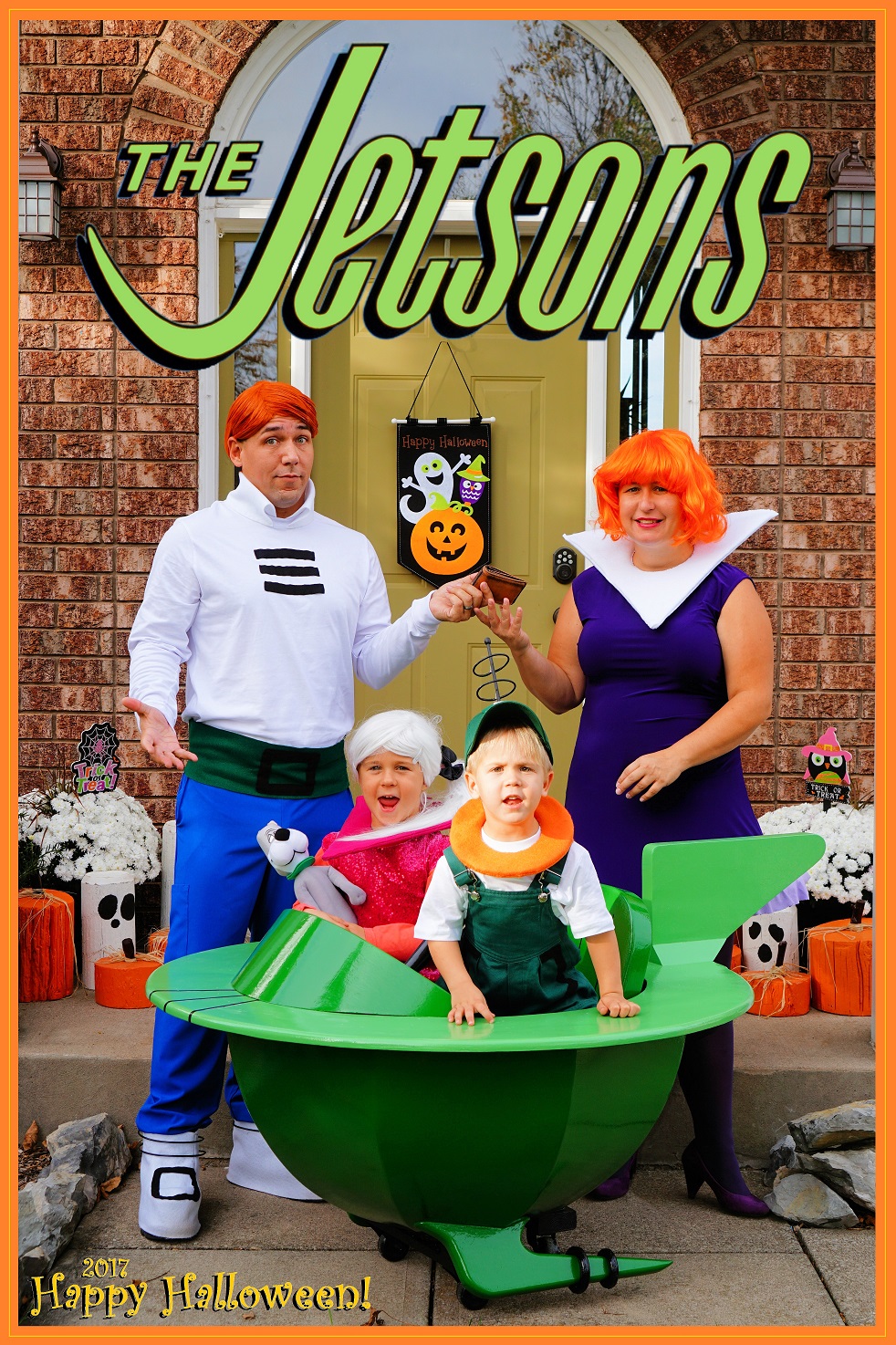 The Jetsons Family Halloween Costume with Hand Built Space Car!