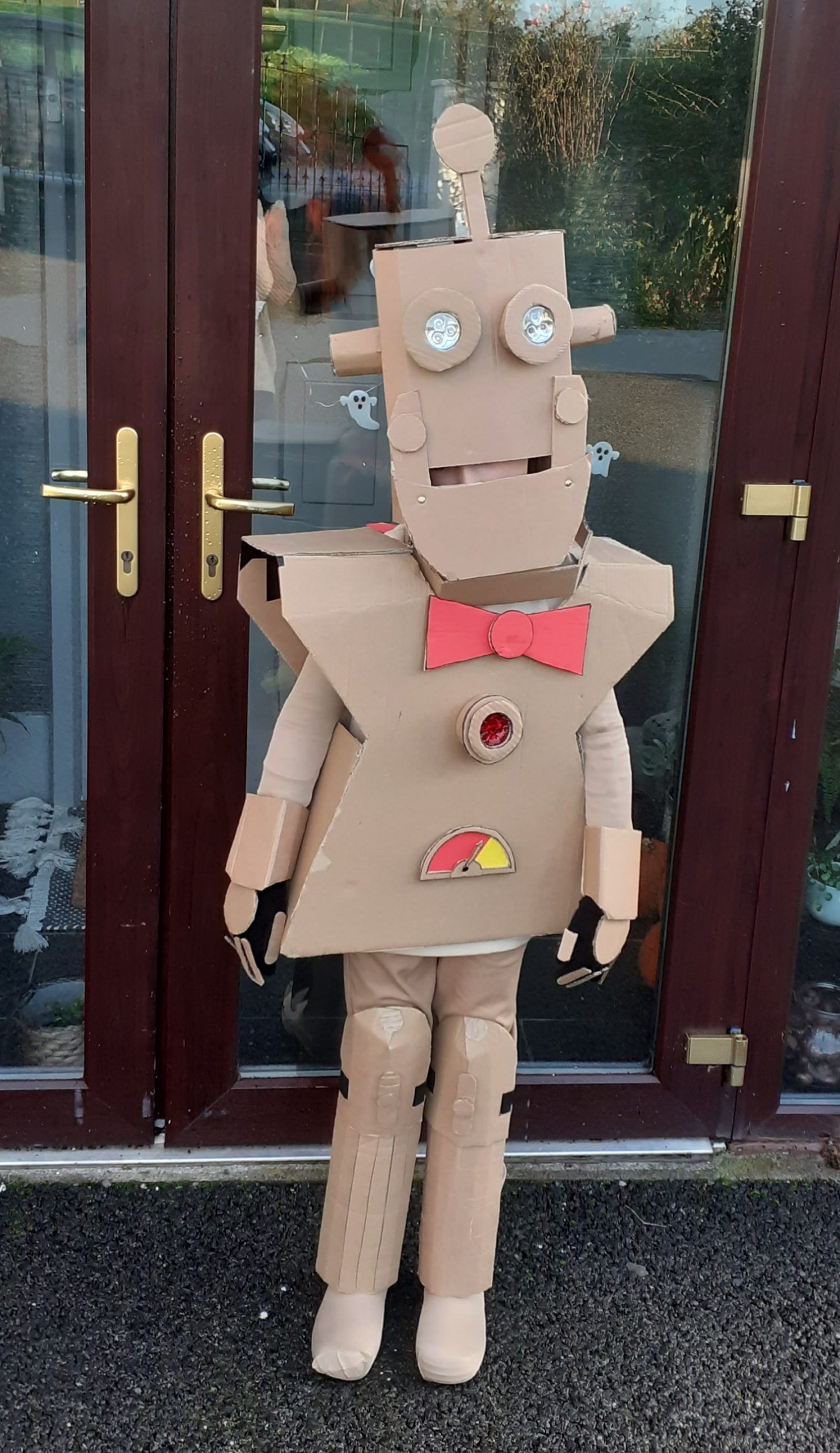 Cool Cardboard Robot Costume with Lights