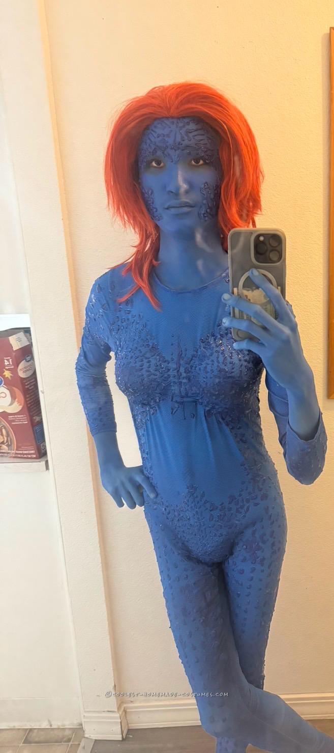 My first halloween with Mystique costume